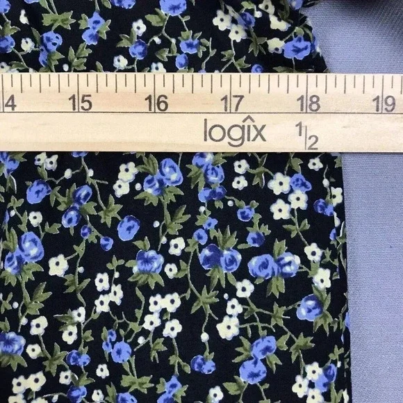 Tuckernuck Hyacinth House Quinn Dress Size XS Black Floral Short Sleeve Tiered - Picture 13 of 16